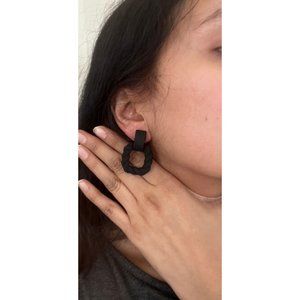 Black Chain earrings , black hoop acrylic earrings , chunky big link statement